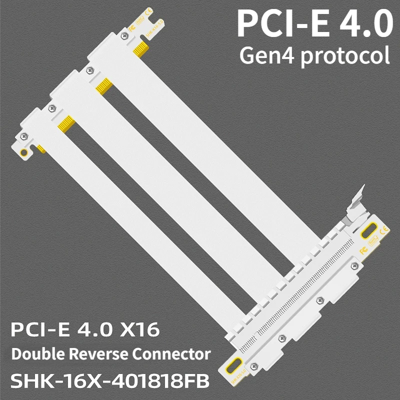 Itx Gpu Riser Pcie 4.0 16X - كابل موصل مزدوج عكسي جديد تمامًا
