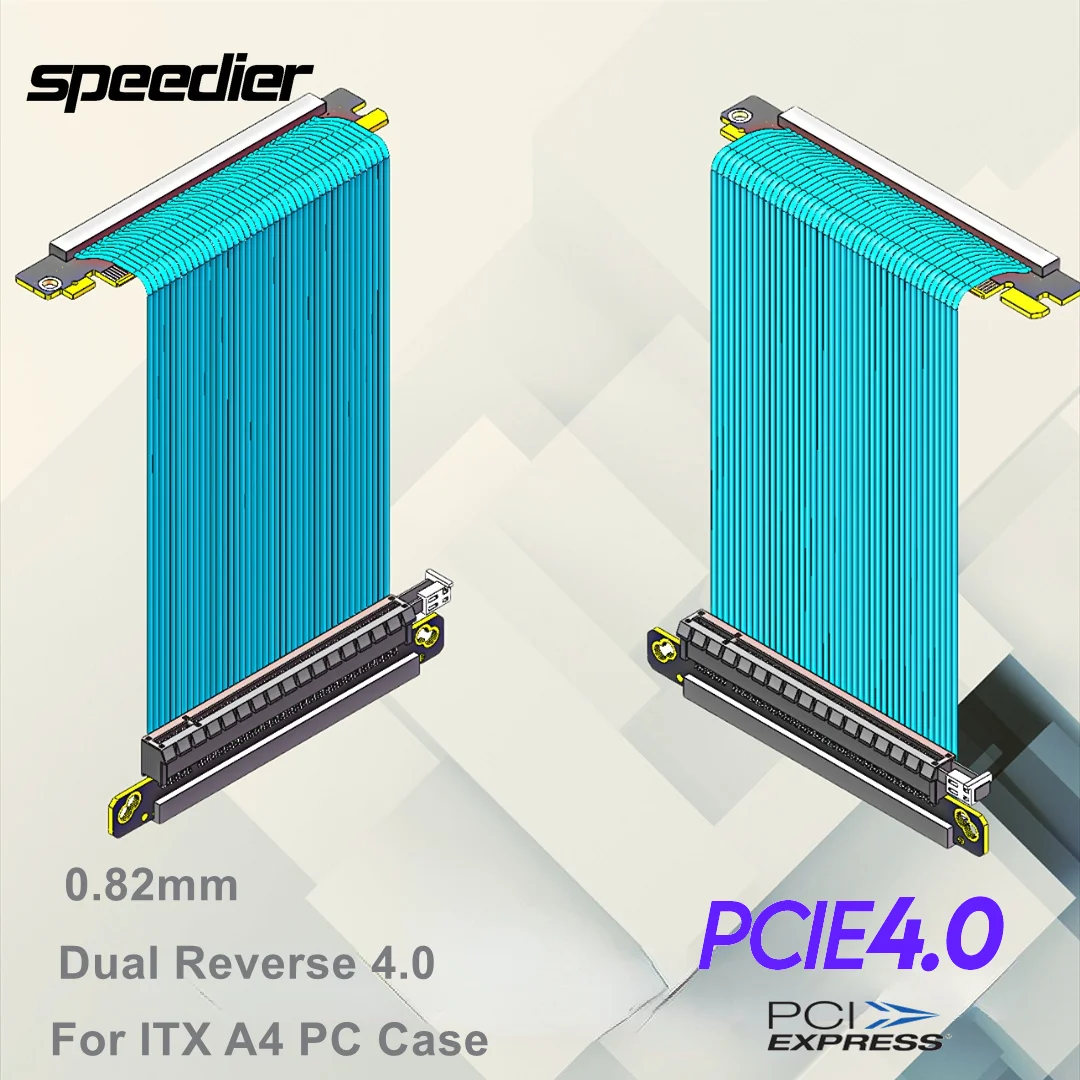 كابل Pci-e 4.0 عكسي مزدوج 185  - مراجعة Itx Gpu Riser Pcie 4.0 16X وسعره