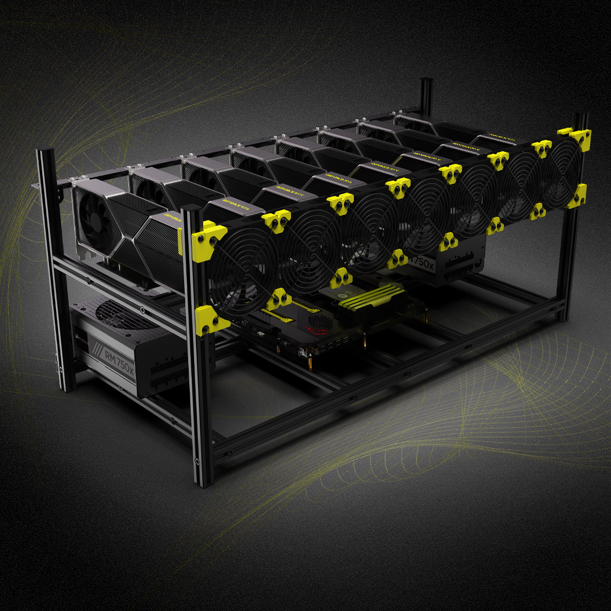إطار تعدين من سبيكة الألومنيوم - مراجعة Gpu Mining Rig Frame 8 Gpu وسعره