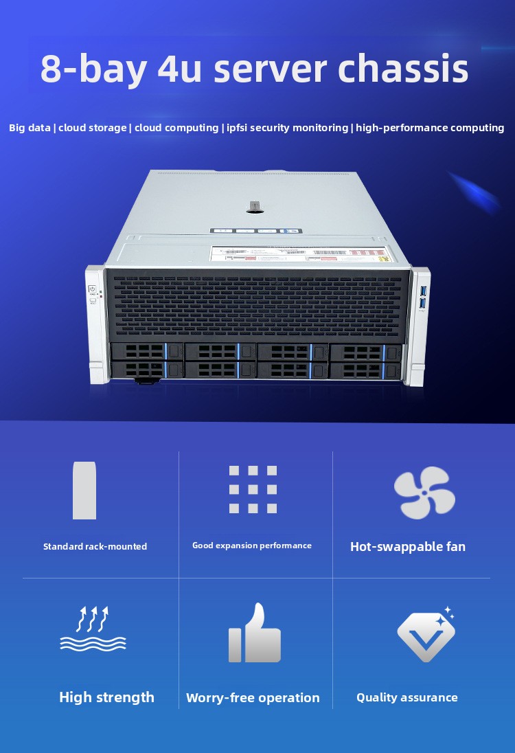 هيكل خادم NAS متعدد الأقراص بس - مراجعة Server Gpu Chassis 4U وسعره