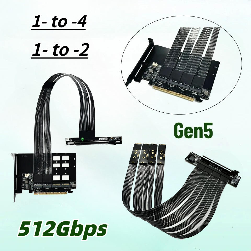 بطاقة توسعة PCIe 5.0 X16 مع 4  - مراجعة Pcie 5.0 Gpu Riser Cable وسعره